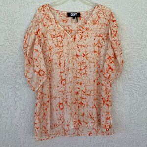DKNY silky v neck blouse size M